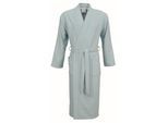 Unisex-Bademantel CARL ROSS "wash&wear" Gr. S, ocean blau, sanftes weiß, L:125cm, Baumwoll-Mix, Hausmäntel, Unisex-Bademantel, Kimono