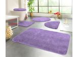 Badematte KINZLER "Chaozhou, Badvorleger, Badezimmer Teppich" Gr. 9, lila (flieder), H:20mm, Polyester, Badematten, Badematte, Badteppich, Uni Farben, weich, als rechteckig, rund & Set erhältlich