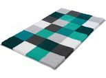 Badematte KLEINE WOLKE "Caro, Badvorleger, Badezimmer Teppich" Gr. 4, blau (petrol), H:25mm, Kunstfaser, Badematten, Badematte, Badteppich, modernes Karo-Muster, Pastell-Farben, waschbar