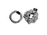 Diadem AILORIA "Set Scrunchies S und M aus Seide DOUX", Damen, grau, Modetücher Diadem
