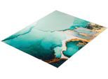 Badematte KLEINE WOLKE "Teal, Badvorleger, Badezimmer Teppich", petrol, H:5mm, Polyester, Badematten, Badematte, bedruckt, Marmor Design, goldfarbene Akzente, weich & kuschelig