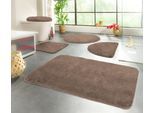 Badematte KINZLER "Chaozhou, Badvorleger, Badezimmer Teppich" Gr. 7, braun, H:20mm, Polyester, Badematten, Badematte, Badteppich, Uni Farben, weich, als rechteckig, rund & Set erhältlich
