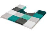 Badematte KLEINE WOLKE "Caro, Badvorleger, Badezimmer Teppich" Gr. 14, blau (petrol), H:25mm, Kunstfaser, Badematten, Badematte, Badteppich, modernes Karo-Muster, Pastell-Farben, waschbar