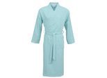 Unisex-Bademantel CARL ROSS "flat weave" Gr. S, blau (night blau, ocean blau), L:125cm, Frottier, Hausmäntel, Unisex-Bademantel, Kimono