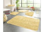Badematte KINZLER "Chaozhou, Badvorleger, Badezimmer Teppich" Gr. 9, gelb, H:20mm, Polyester, Badematten, Badematte, Badteppich, Uni Farben, weich, als rechteckig, rund & Set erhältlich