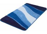 Badematte KLEINE WOLKE "Ocean, Badvorleger, Badezimmer Teppich" Gr. 2, blau (royalblau), H:23mm, Kunstfaser, Badematten, Badematte, Badteppich, Wellen Design, mit Farbverlauf, Hoch-Tief Effekt, waschbar