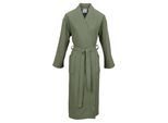 Unisex-Bademantel CARL ROSS "wash&wear" Gr. L, eucalyptus, platin, L:130cm, Baumwoll-Mix, Hausmäntel, Unisex-Bademantel, Kimono
