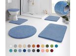 Badematte KLEINE WOLKE "RELAX, Badvorleger, Badezimmer Teppich" Gr. 3, blau (azur), H:30mm, Polyacryl, Badematten, Badematte, Badteppich, meliert, rechteckig, rund & als Set erhältlich