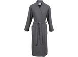 Unisex-Bademantel CARL ROSS "wash&wear" Gr. XL, basalt, ice blau, L:130cm, Baumwoll-Mix, Hausmäntel, Unisex-Bademantel, Kimono