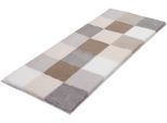 Badematte KLEINE WOLKE "Caro, Badvorleger, Badezimmer Teppich" Gr. 5, beige (kaschmir), H:25mm, Kunstfaser, Badematten, Badematte, Badteppich, modernes Karo-Muster, Pastell-Farben, waschbar