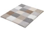 Badematte KLEINE WOLKE "Caro, Badvorleger, Badezimmer Teppich" Gr. 2, beige (kaschmir), H:25mm, Kunstfaser, Badematten, Badematte, Badteppich, modernes Karo-Muster, Pastell-Farben, waschbar