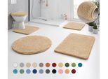 Badematte KLEINE WOLKE "RELAX, Badvorleger, Badezimmer Teppich" Gr. 13, beige (champagner), H:30mm, Polyacryl, Badematten, Badematte, Badteppich, meliert, rechteckig, rund & als Set erhältlich