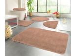 Badematte KINZLER "Chaozhou, Badvorleger, Badezimmer Teppich" Gr. 2, braun (hellbraun), H:20mm, Polyester, Badematten, Badematte, Badteppich, Uni Farben, weich, als rechteckig, rund & Set erhältlich