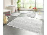 Badematte KINZLER "Chaozhou, Badvorleger, Badezimmer Teppich", silber (silberfarben), H:20mm, Polyester, Badematten, Badematte, Badteppich, Uni Farben, weich, als rechteckig, rund & Set erhältlich
