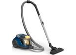 PHILIPS Bodenstaubsauger "XB2125/09 2000 Series", bunt (dunkelblau und gelb), B:26,5cm H:23,9cm T:40,8cm, Bodenstaubsauger, mit 1,3l Fassungsvermögen, Super-Clean-Luftfilter, PowerCyclone 4, Bodenstaubsauger