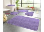 Badematte KINZLER "Chaozhou, Badvorleger, Badezimmer Teppich" Gr. 5, lila (flieder), H:20mm, Polyester, Badematten, Badematte, Badteppich, Uni Farben, weich, als rechteckig, rund & Set erhältlich