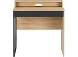Schreibtisch OTTO HOME "Moid, Computertisch in modernem Design", braun (eiche natur, schwarz graphit, schwarz, eiche natur), B:80cm H:85cm T:54cm, Tische, Schreibtisch, Breite 80 cm, mit Schublade, Kabeldurchlass & Metallkufe