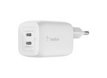 BELKIN USB-Ladegerät "65W Dual USB-C GaN Ladegerät mit Power Deliver und PPS", weiß, B:10,3cm H:4,3cm T:13,3cm, Ladegeräte, für Apple iPhone Samsung Galaxy Google Pixel, USB-Ladegerät