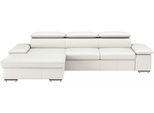 Ecksofa SIT & MORE "Valantine L-Form, B: 286 cm", weiß (reinweiß), B:286cm H:73cm T:174cm, NaturLEDER;Spannstoff, Sofas, Ecksofa, mit Arm- & Kopfteilverstellung, optional mit Bettfunktion