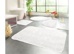 Badematte KINZLER "Chaozhou, Badvorleger, Badezimmer Teppich" Gr. 8, weiß, H:20mm, Polyester, Badematten, Badematte, Badteppich, Uni Farben, weich, als rechteckig, rund & Set erhältlich