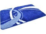 Badematte KINZLER "Gavere, Badvorleger, Badezimmer Teppich" Gr. 5, blau (royalblau), H:20mm, Polyester, Badematten, Badematte, modernes Design, als rechteckig, rund & 2-tlg. Set erhältlich