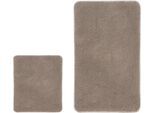 Badematte KLEINE WOLKE "RELAX, Badvorleger, Badezimmer Teppich", taupe, H:30mm, Polyacryl, Badematten, Badematte, Badteppich, meliert, rechteckig, rund & als Set erhältlich