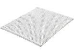 Badematte KLEINE WOLKE "Switch, Badvorleger, Badezimmer Teppich", beige (macadamia), H:5mm, Baumwolle, Polyester, Badematten, Badematte, Badteppich, handgefertigt, Wendedesign, geometrisches Muster