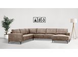 Wohnlandschaft OTTO HOME "OLAND U-Form, XXL, B: 342 cm, Skandi-Design", grau (taupe), B:342cm H:85cm T:260cm, 100% Polyester, Sofas, Wohnlandschaft, Skandi-Design in Struktur, Flachgewebe, Luxus-Microfaser, Boucle