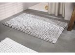 Badematte KLEINE WOLKE "Brava, Badvorleger, Badezimmer Teppich", grau (silbergrau), H:15mm, Baumwolle, Badematten, Badematte, Badteppich, Uni Farben, dicke Schlaufen, handgewebt