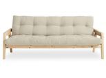 Schlafsofa KARUP DESIGN "Grab, inkl. Futonmatratze - aus massivem Kieferholz, 130x190 cm", beige, B:204cm H:40cm T:90cm, Sofas, Schlafsofa, Mit Holzstruktur, inkl. Futonmatratze, Liegefläche 130x190 cm