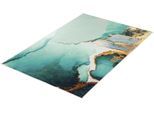 Badematte KLEINE WOLKE "Teal, Badvorleger, Badezimmer Teppich", petrol, H:5mm, Polyester, Badematten, Badematte, bedruckt, Marmor Design, goldfarbene Akzente, weich & kuschelig