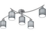TRIO LEUCHTEN Deckenleuchte "Garda", grau, 5, Ø 9,5cm H: 22cm, Leuchten, schwenkbar, Leuchtmittel tauschbar, Deckenleuchte