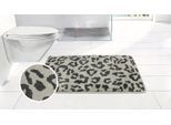 Badematte OTTO HOME "Anna Leo, Badvorleger, Badezimmer Teppich, Duschvorleger", anthrazit, grrau, H:15mm, Polyester, Badematten, Badematte, mit Animal Print, modernes Muster, Leo, weich