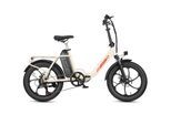 E-Bike MAXTRON "Maxtron MULE Klapprad" Gr. 33, weiß, schwarz, Elektrofahrräder, 33cm, 20 Zoll (50,80cm), Stadt & Abenteuer: 20" Fatbike mit XXL 20Ah Akku., Topseller