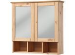 Spiegelschrank WELLTIME "Landhaus Sylt Badschrank, Badmöbel, FSC-zertifiziert", beige (natur), B:62,5cm H:62cm T:22cm, Massivholz, Schränke, Spiegelschrank, Breite 62,5 cm, aus Massivholz, MADE IN EUROPE