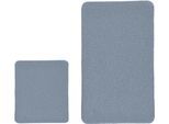 Badematte KLEINE WOLKE "RELAX, Badvorleger, Badezimmer Teppich", stahlblau, H:30mm, Polyacryl, Badematten, Badematte, Badteppich, meliert, rechteckig, rund & als Set erhältlich