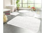 Badematte KINZLER "Chaozhou, Badvorleger, Badezimmer Teppich" Gr. 7, weiß, H:20mm, Polyester, Badematten, Badematte, Badteppich, Uni Farben, weich, als rechteckig, rund & Set erhältlich