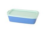 Aufbewahrungsschüssel KOZIOL "NORA BOX 1,4l Schale 1,4l mit Deckel", strong blau, sweet grün, B:15,8cm H:6,3cm, Kunststoff, Lebensmittelaufbewahrungsbehälter