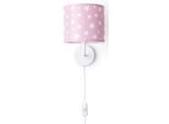 PACO HOME Wandleuchte "Capri 315", weiß (blau), 1, Ø 18cm H: 26,5cm, Leuchten, Lampe Kinderzimmer Babyzimmer Ø 18cm Sterne Kabellänge 3m E14, Wandleuchte