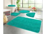 Badematte KINZLER "Chaozhou, Badvorleger, Badezimmer Teppich", grün (smaragdgrün), H:20mm, Polyester, Badematten, Badematte, Badteppich, Uni Farben, weich, als rechteckig, rund & Set erhältlich