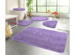 Badematte KINZLER "Chaozhou, Badvorleger, Badezimmer Teppich" Gr. 8, lila (flieder), H:20mm, Polyester, Badematten, Badematte, Badteppich, Uni Farben, weich, als rechteckig, rund & Set erhältlich