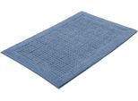 Badematte KLEINE WOLKE "Net, Badvorleger, Badezimmer Teppich", blau (stahlblau), H:17mm, Baumwolle, Badematten, Badematte, Badteppich, Uni Farben, rutschhhemmend