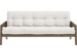Schlafsofa KARUP DESIGN "Grab, inkl. Futonmatratze - aus massivem Kieferholz, 130x190 cm", beige (natur), B:204cm H:40cm T:90cm, 80% Baumwolle + 20% polyester, Sofas, Schlafsofa, Mit Holzstruktur, inkl. Futonmatratze, Liegefläche 130x190 cm