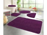 Badematte KINZLER "Chaozhou, Badvorleger, Badezimmer Teppich" Gr. 5, lila (aubergine), H:20mm, Polyester, Badematten, Badematte, Badteppich, Uni Farben, weich, als rechteckig, rund & Set erhältlich