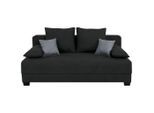 P & B , Schwarz , Textil, Holzwerkstoff , Füllung: Schaumstoffflocken,Schaumstoffflocken,Schaumstoffflocken , 200x90x110 cm ,