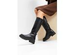 bonprix Stiefel, schwarz, Gr.40, Modischer Stiefel mit Material-Mix