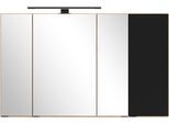 Spiegelschrank WELLTIME "MAILAND, gedämpfte Scharniere, LED-Aufbauleuchte", wildeiche, matt schwarz, B:105cm H:64cm T:20cm, MDF, Schränke, Spiegelschrank, Wildeiche/matt schwarz, LED-Aufbauleuchte, gedämpfte Scharniere