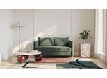 BRUNO Schlafsofa 140cm in Grün | Pillow | stabiles Massivholz & Boxspringkomfort