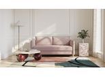 BRUNO Schlafsofa 160cm in Pink Blush Rosa | Pillow | stabiles Massivholz & Boxspringkomfort