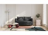 BRUNO Schlafsofa 140cm in Anthrazit | Pillow | stabiles Massivholz & Boxspringkomfort